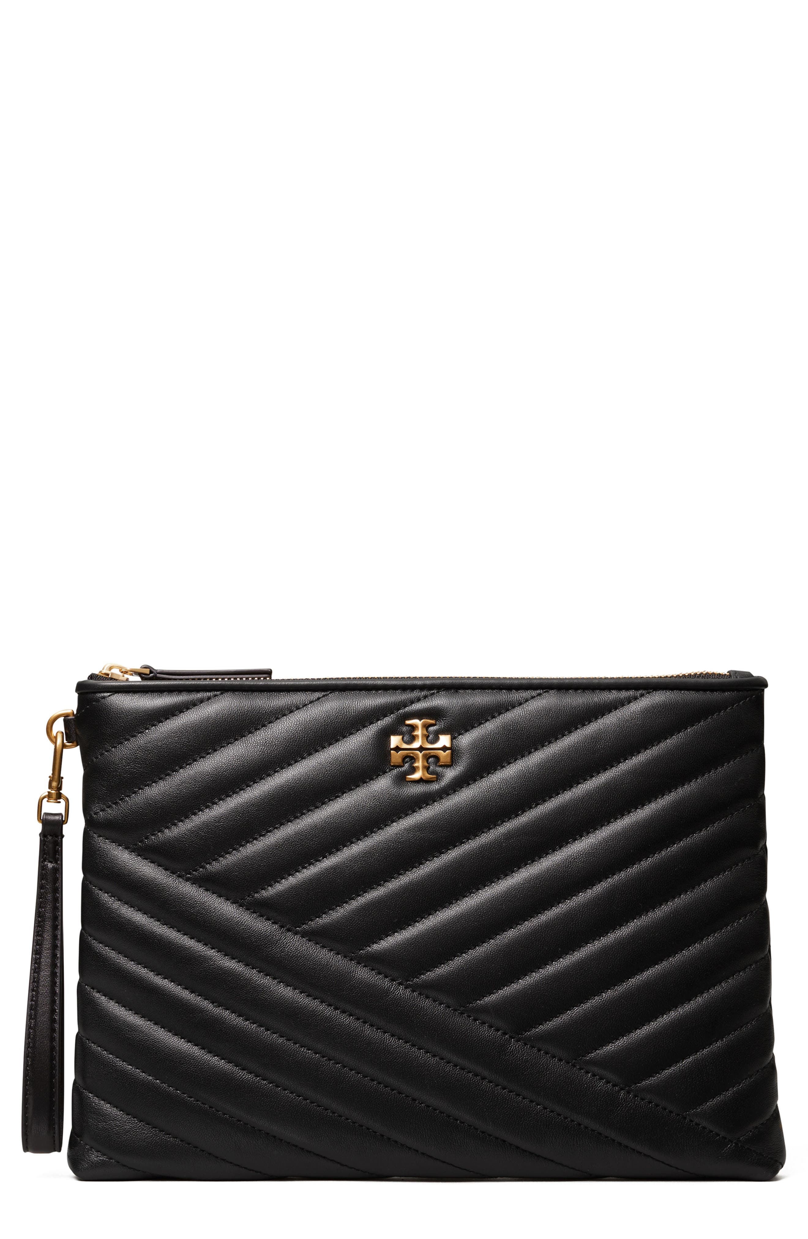 Tory Burch Kira Chevron Quilted Leather Pouch, Main, color, 