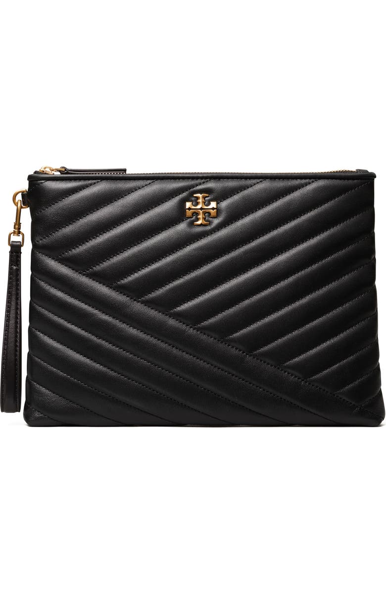 Tory Burch Kira Chevron Quilted Leather Pouch, Main, color,