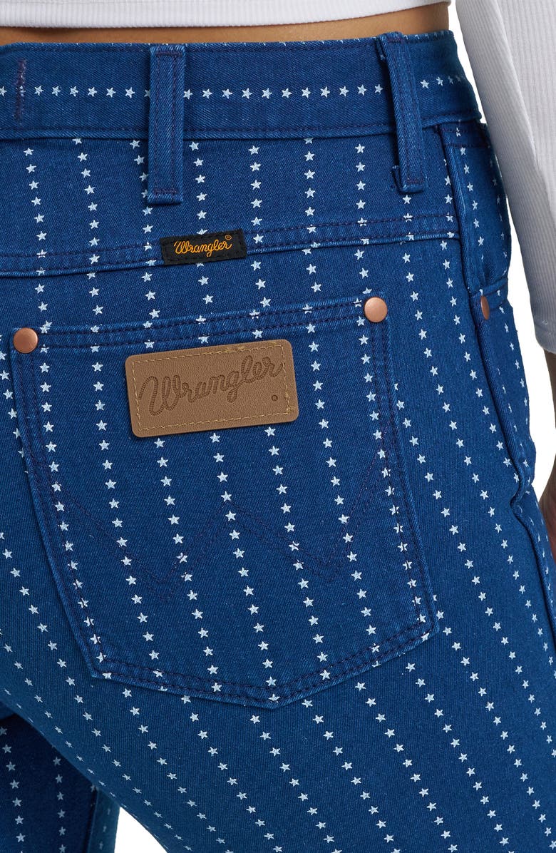 Wrangler Wrancher Star Pinstripe Mid Rise Bootcut Jeans, Alternate, color, Pin Star