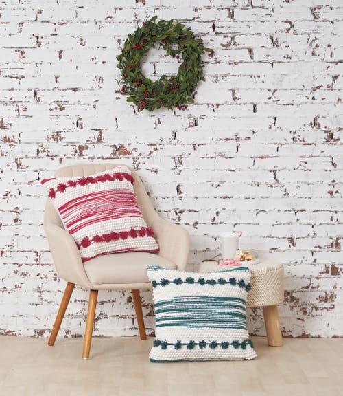 Carol & Frank Oriana Tufted Textured Cotton Decorative Throw Pillow In Red