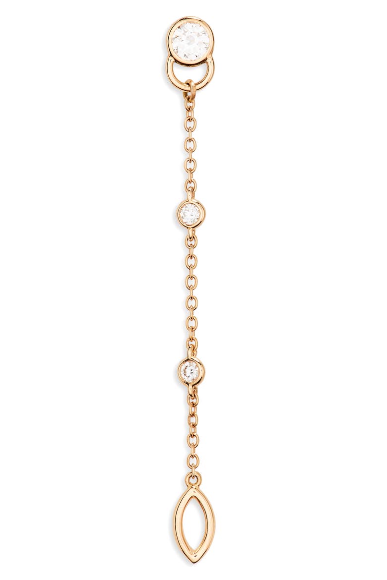 Pont de Art Lab Created Diamond Single Linear Drop Earring, Main, color, ROSE GOLD