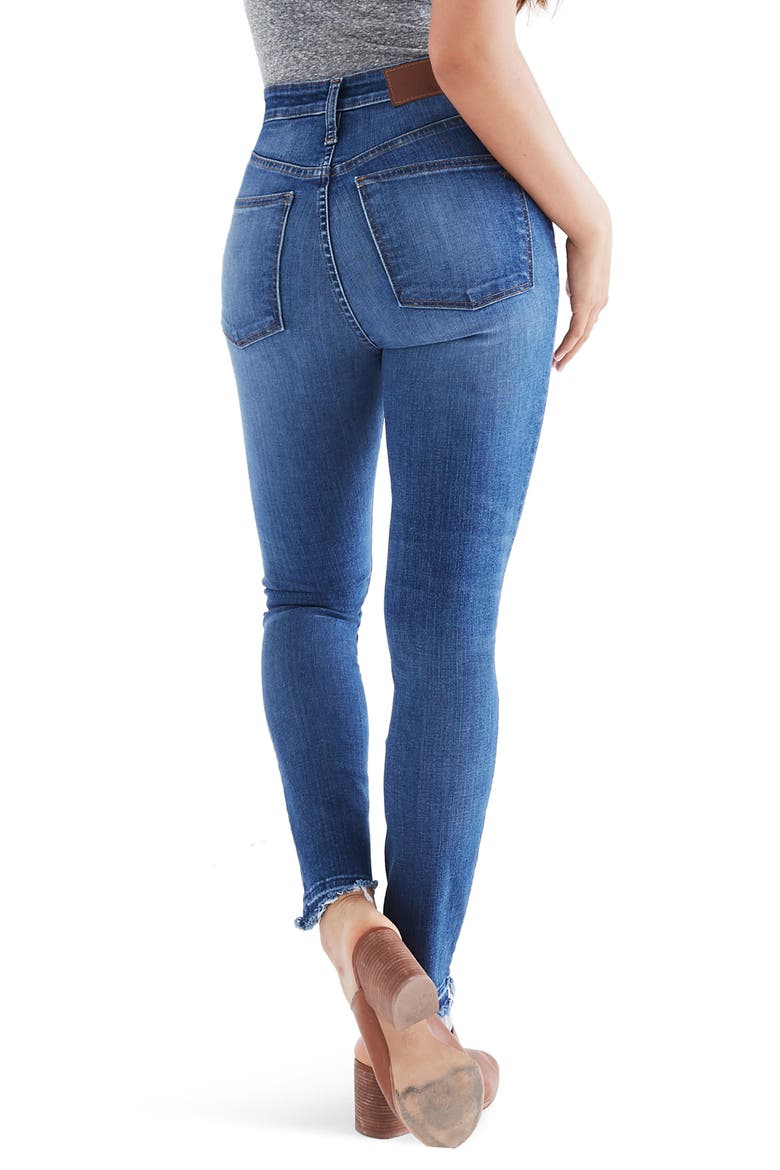Drop Step Hem Curvy High Waist Skinny Jeans, Alternate, color, EVERTON