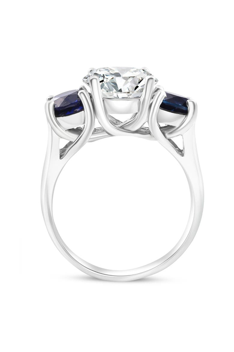 Certified 4Ct Diamond Blue Sapphire Engagement Ring 14k Gold Lab Grown, Alternate, color, 14k White Gold