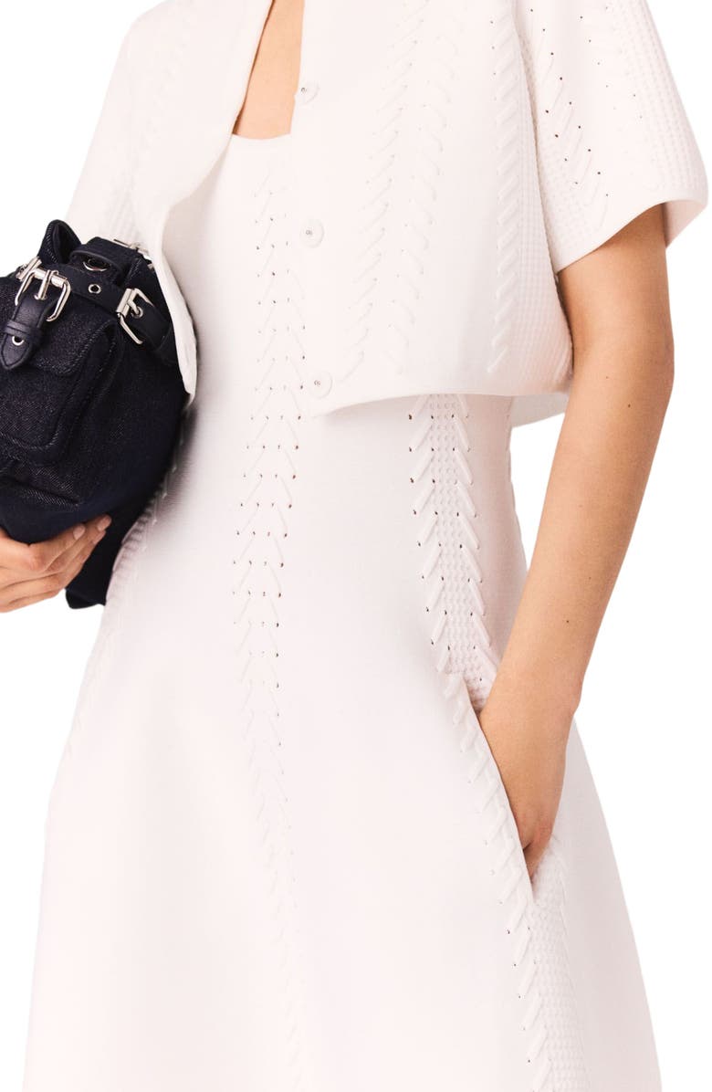 maje Cropped cardigan, Alternate, color, White