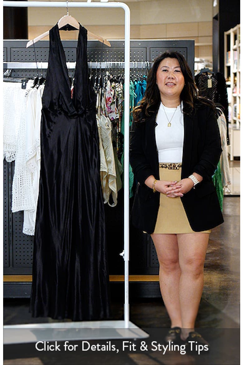 Nola Halter Neck Satin Dress video