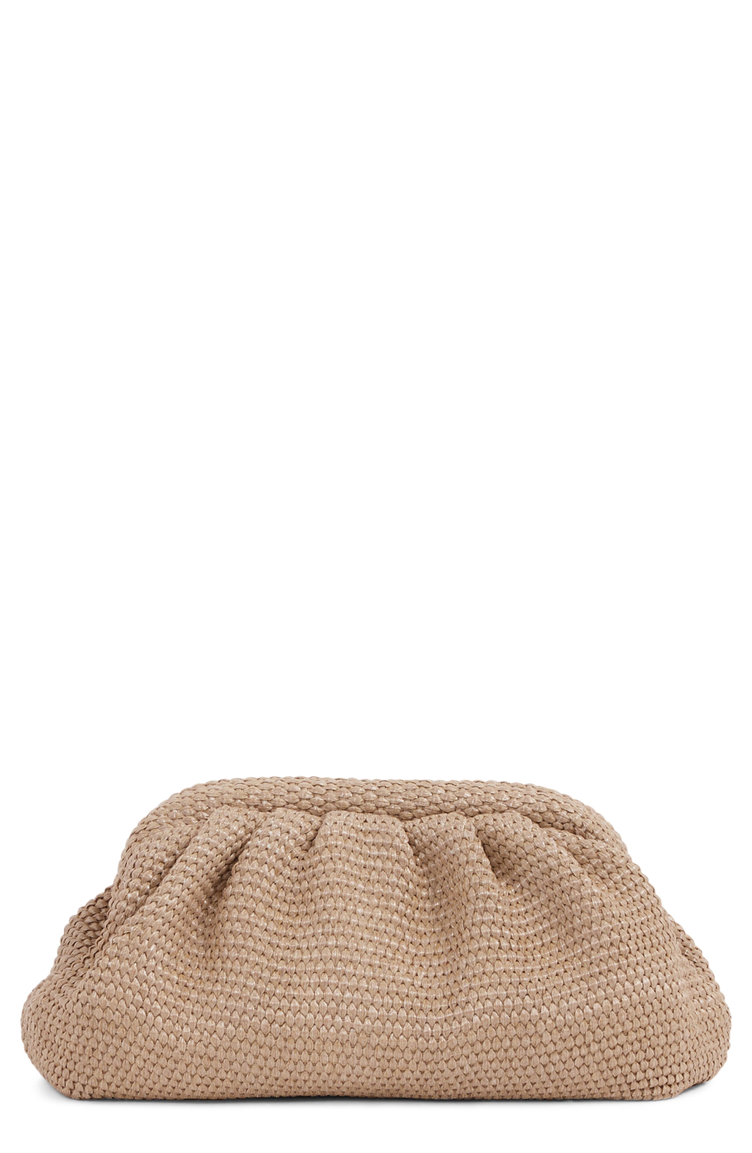 Reiss Gia Woven Clutch, Main, color, Natural