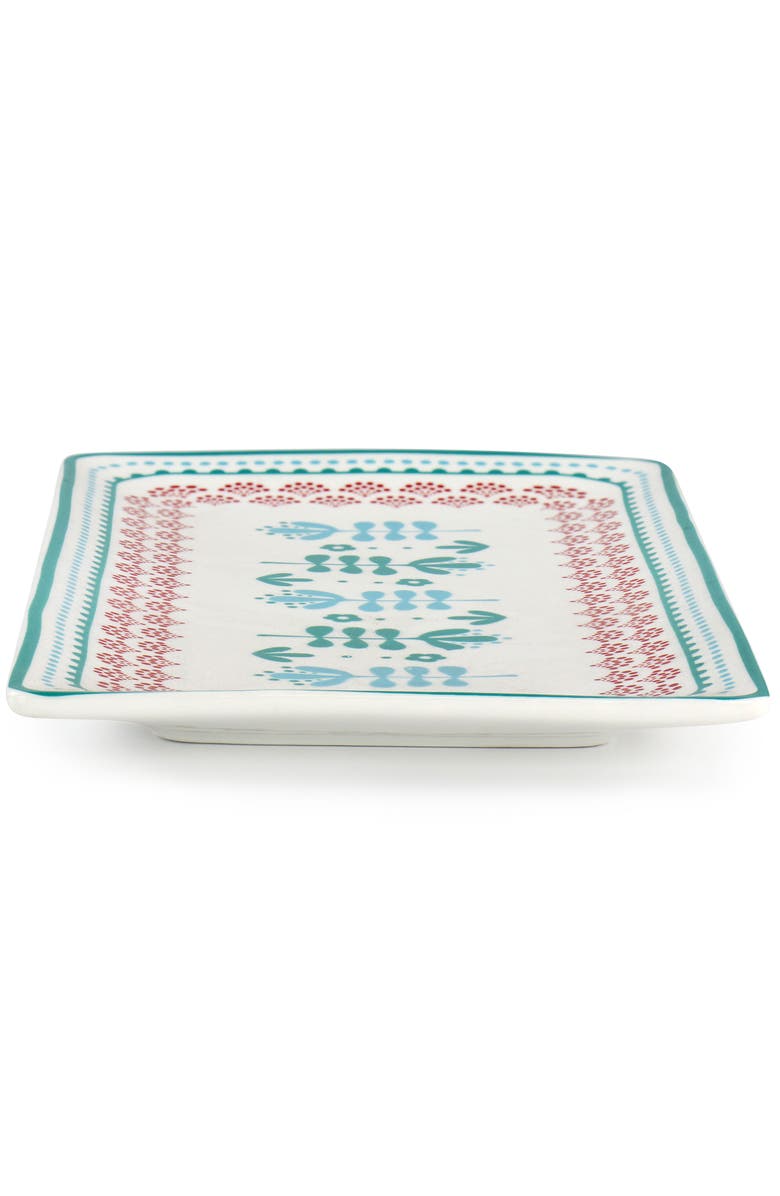 Gibson Home Village Vines 10.6 Inch Fine Ceramic Rectangular Platter, Alternate, color, Multi