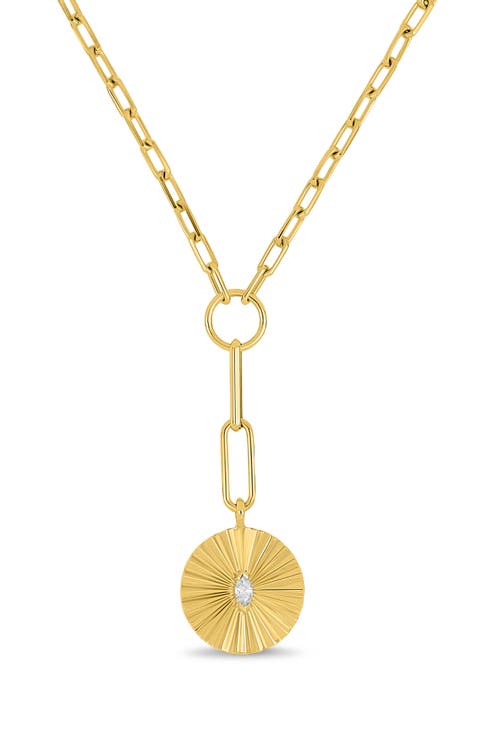 Cleo Diamond Drop Medallion Pendant Necklace