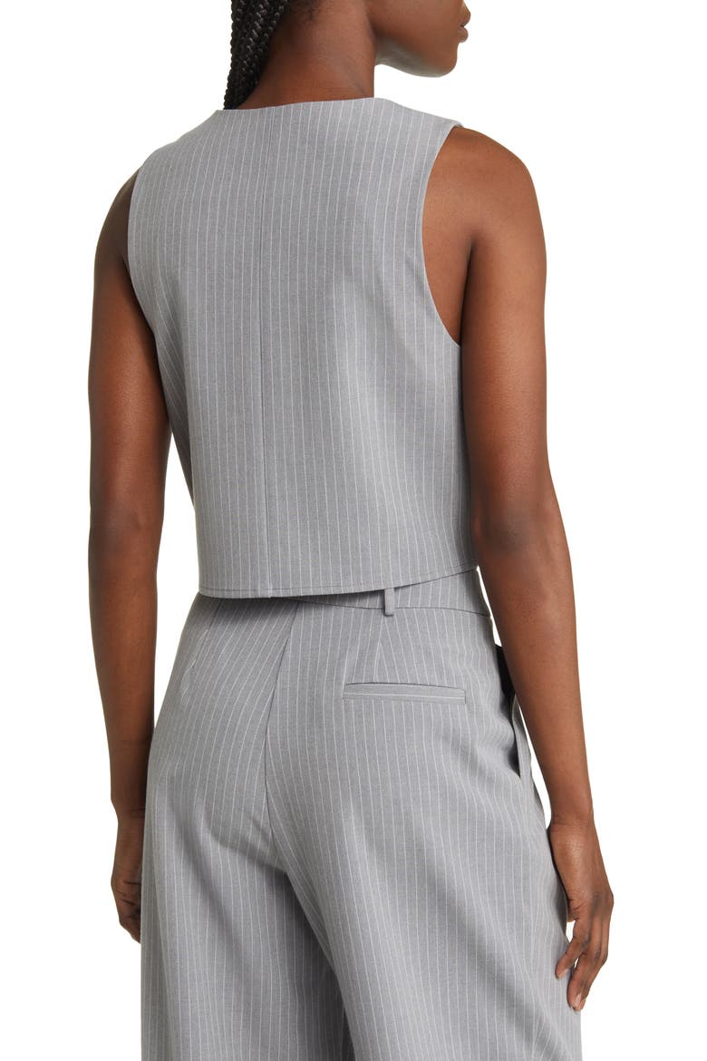 Icon Stripe Vest, Alternate, color, GREY PINSTRIPE