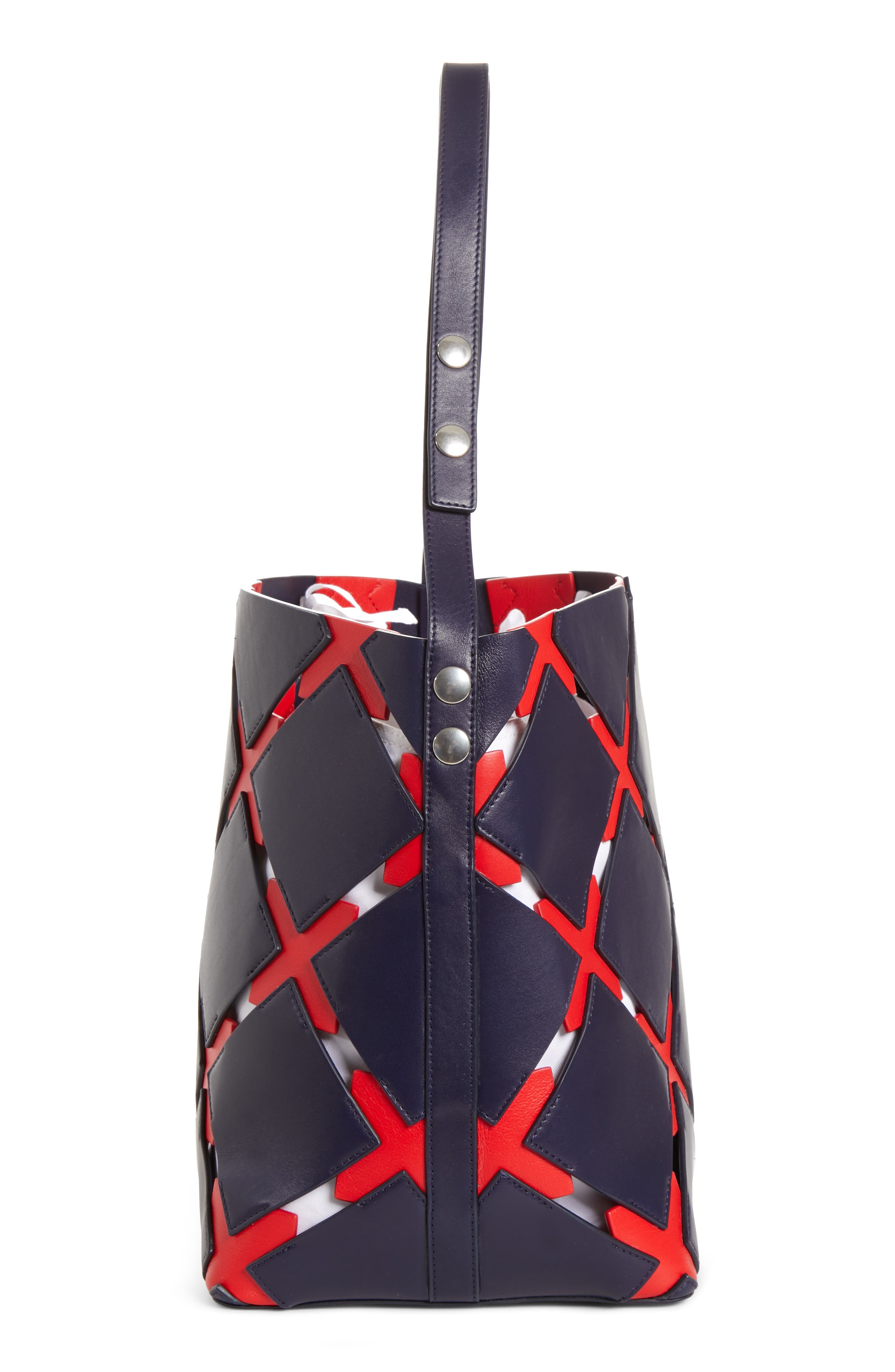 CALVIN KLEIN 205W39NYC Patchwork Quilt Leather Bucket Bag, Alternate, color, 