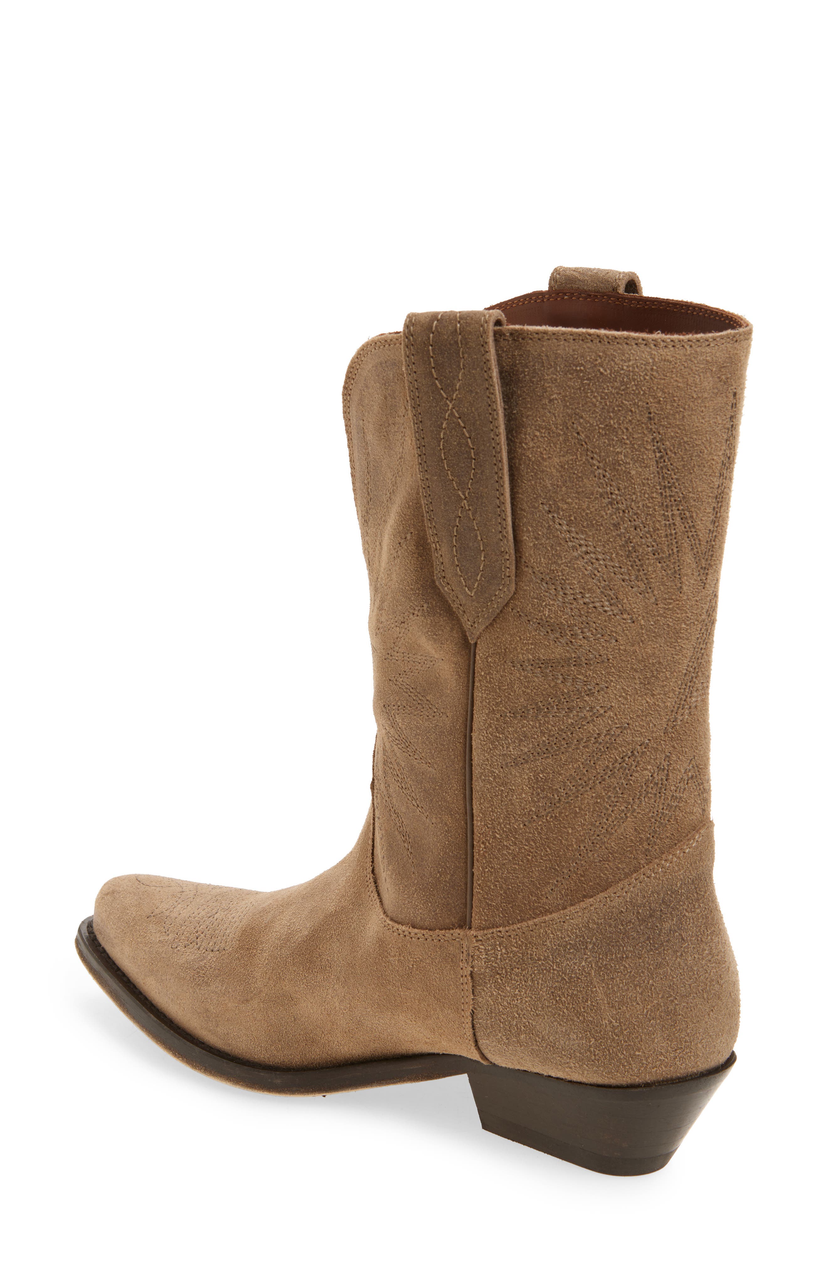 Golden Goose Wish Star Short Western Boot, Alternate, color, Beige