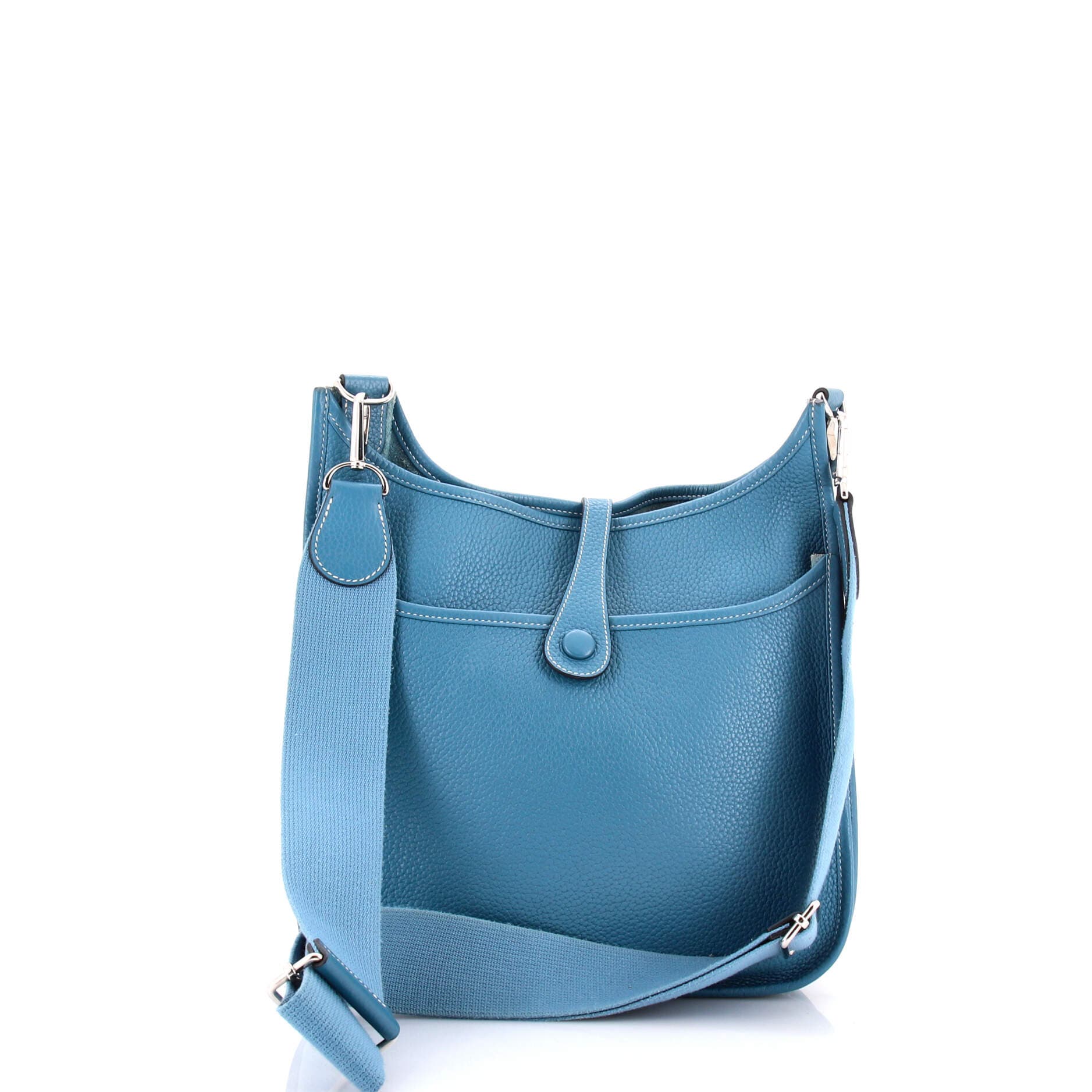 Pre-Owned Hermes Evelyne Bag Gen III Clemence PM, Alternate, color, Bleu Jean