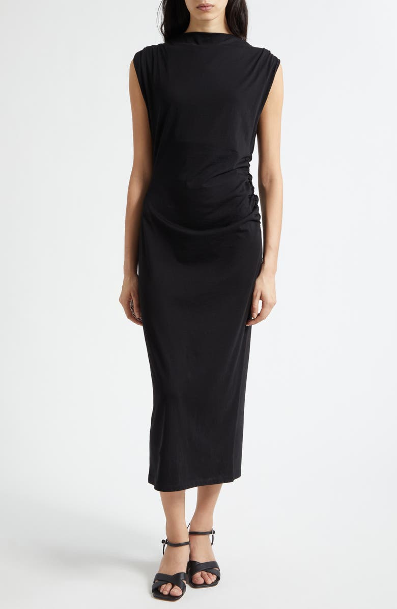 Vince Cowl Neck Pima Cotton Midi Dress, Main, color, 