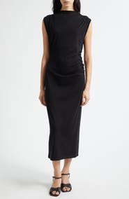 Vince Cowl Neck Pima Cotton Midi Dress