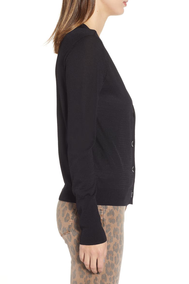 Slim Cardigan, Alternate, color, BLACK