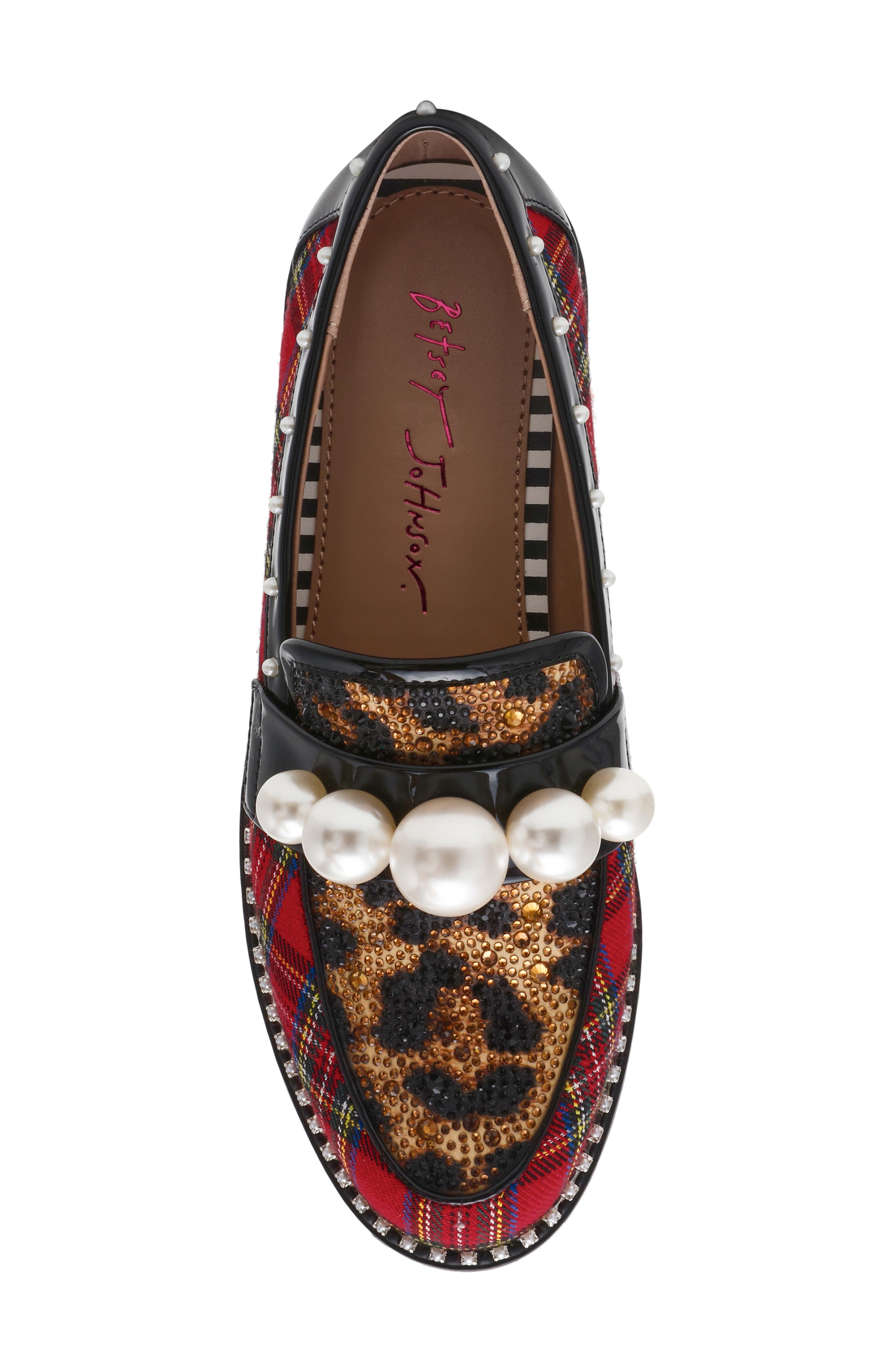 Betsey Johnson Harloe Loafer, Alternate, color, Red Plaid