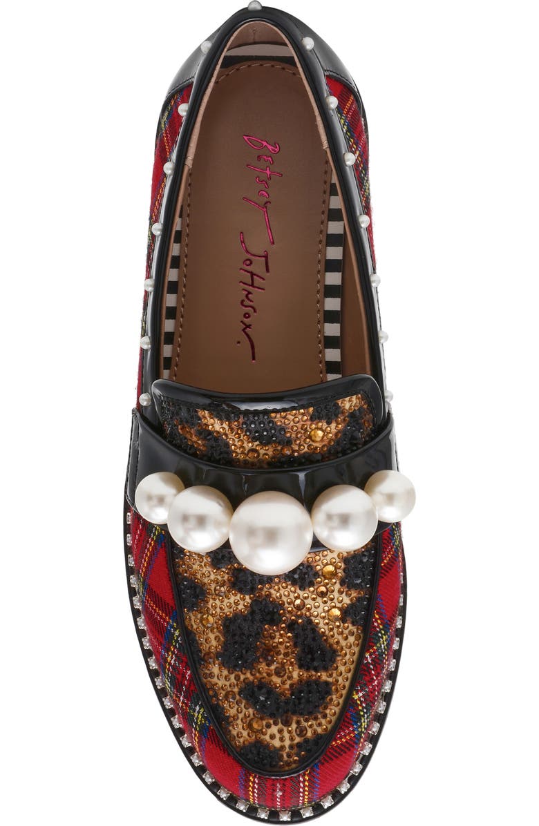 Betsey Johnson Harloe Loafer, Alternate, color, Red Plaid