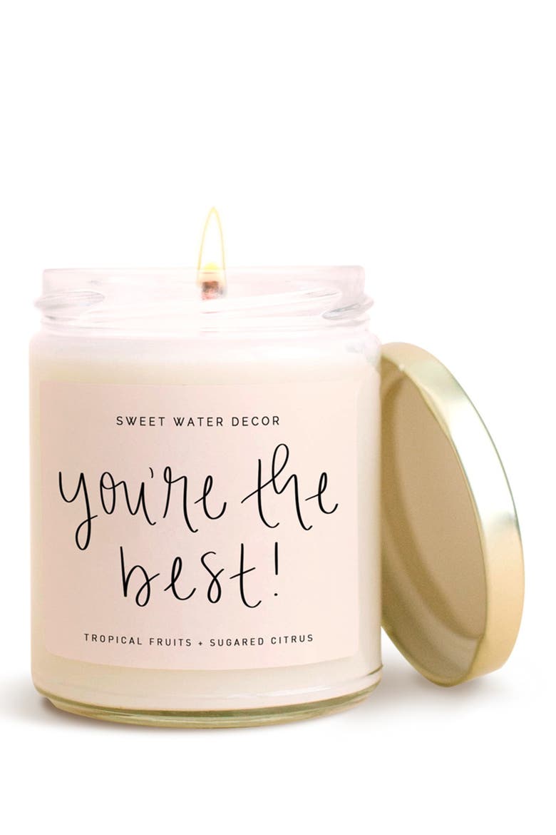 You're The Best 9 oz. Soy Candle - Set of 2, Main, color, PINK GOLD