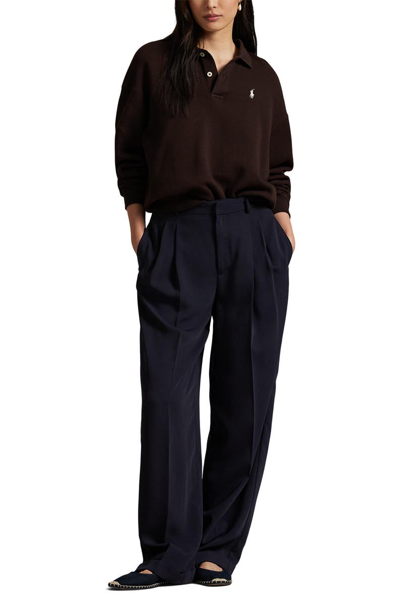 Polo Ralph Lauren Cotton Blend Fleece Polo Sweatshirt, Alternate, color, 