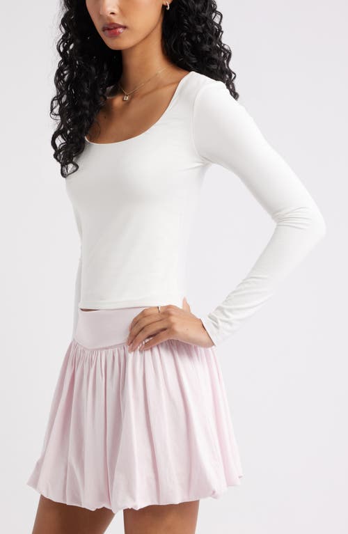 Bp. Long Sleeve Square Neck T-shirt In Neutral