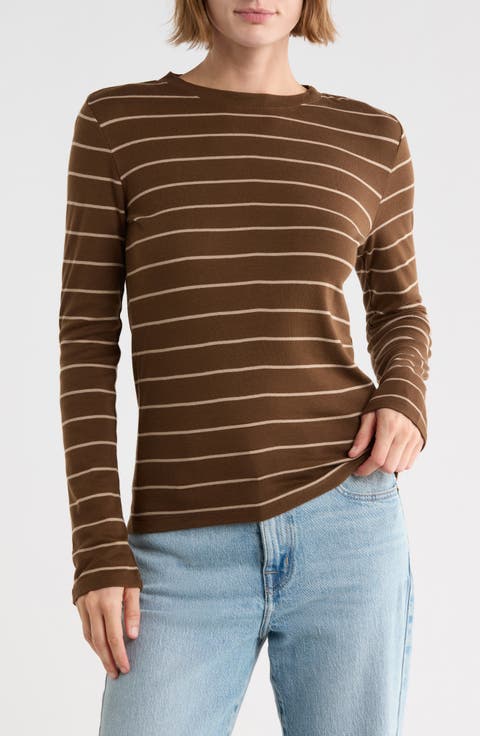 Stripe Pima Cotton Long Sleeve T-Shirt