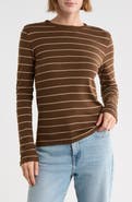 Vince Stripe Pima Cotton Long Sleeve T-Shirt