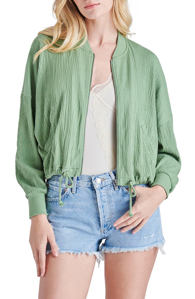Steve Madden Novelty Fast Car Crop Bomber Jacket, Main, color,