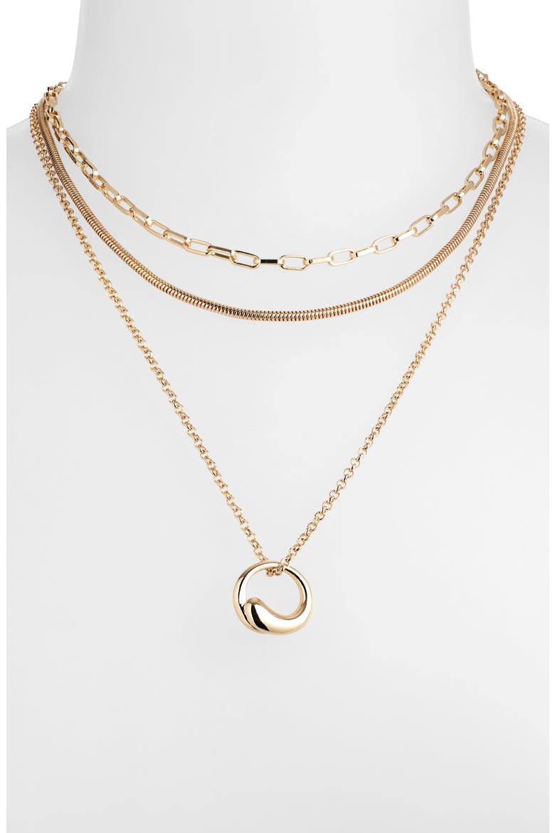 Layered Chain Necklace, Alternate, color, GOLD