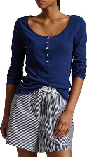 Long & Lean Cotton Jersey Lounge Henley