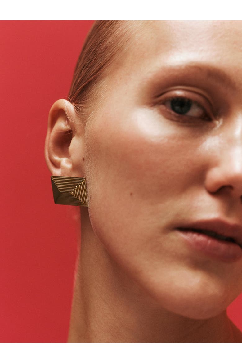 Celeste Earrings, Alternate, color, Gold