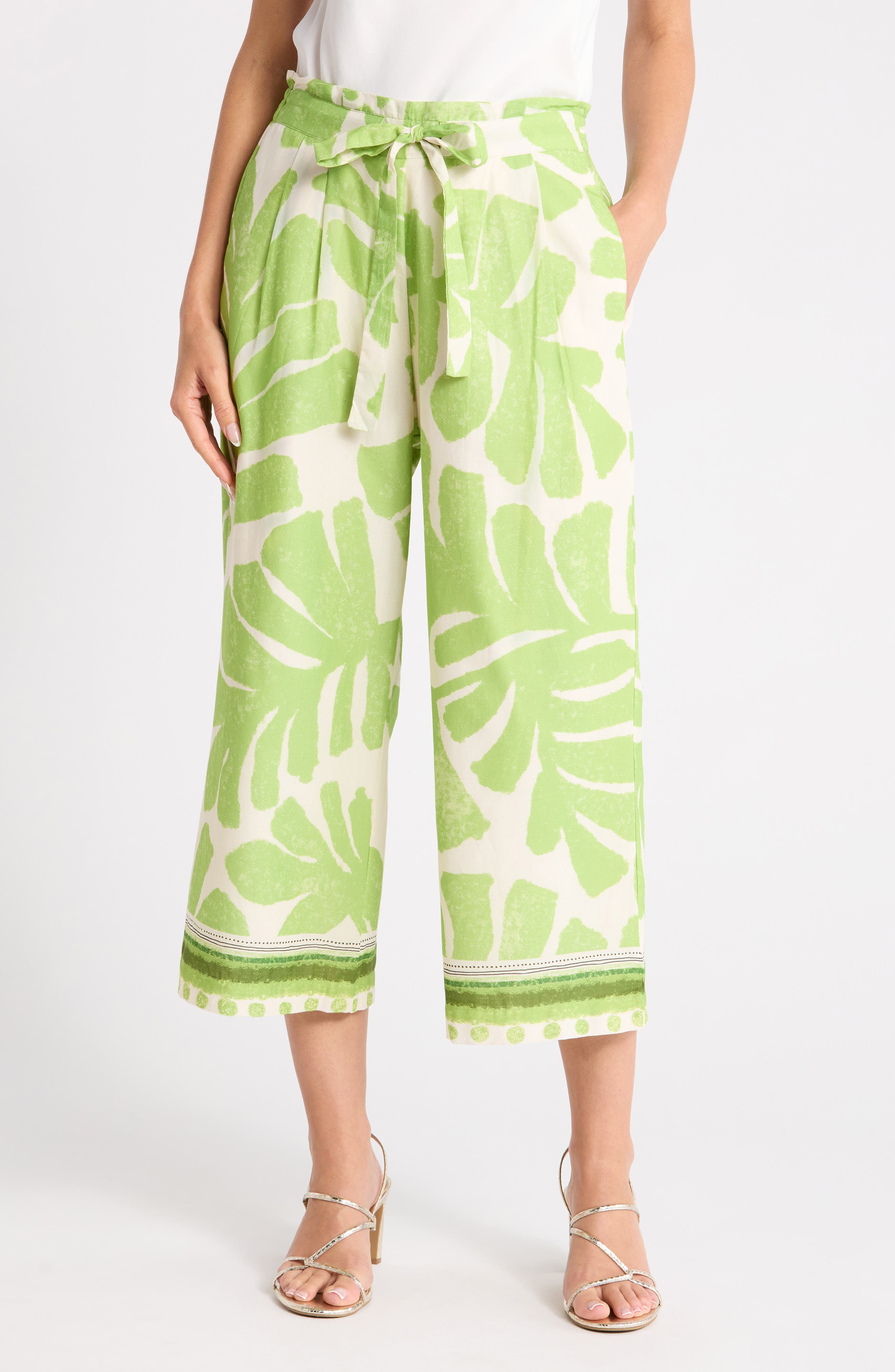 DR2 by Daniel Rainn Placement Print Wide Leg Pants