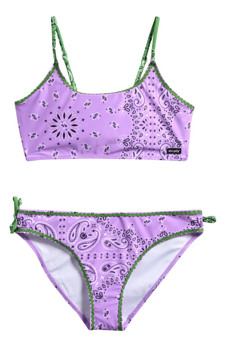 Ava & Yelly Kids' Bandana Print Two-Piece Swimsuit, Main, color, 