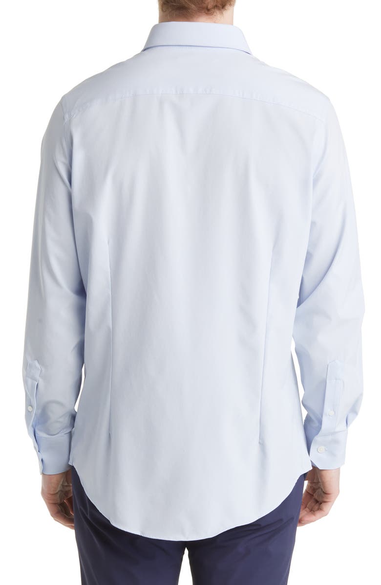 Mizzen+Main Leeward Trim Fit Solid Button-Up Shirt, Alternate, color, Light Blue Solid