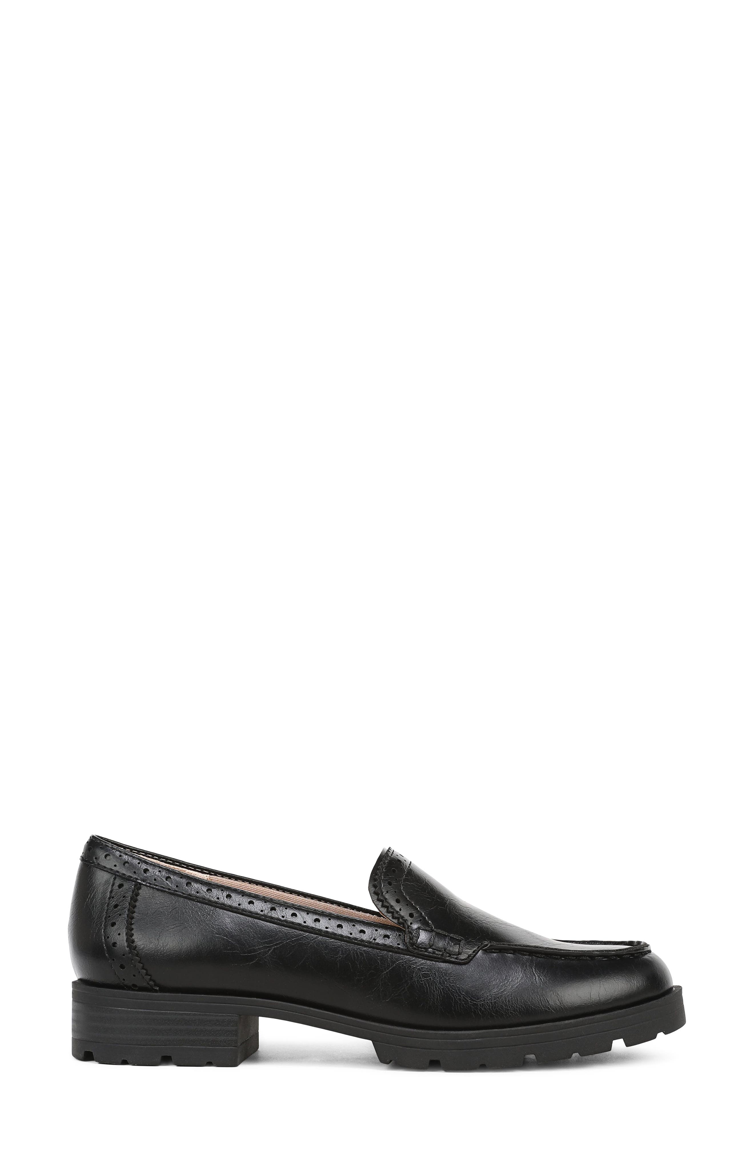 London 4 Faux Leather Loafer, Alternate, color, BLACK