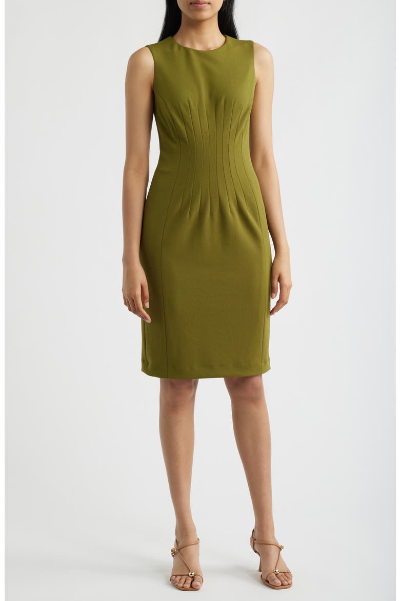 Jewel Neck Sheath Dress, Main, color, IVY