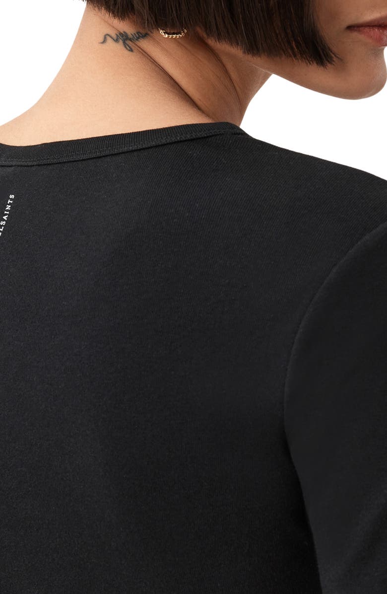 AllSaints Stevie Long Sleeve Organic Cotton T-Shirt, Alternate, color, Black