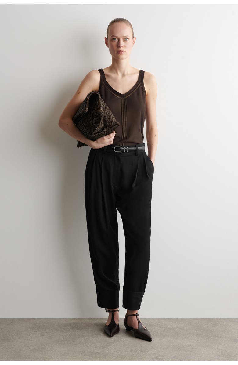 COS Oversized Folded Clutch Bag - Straw, Alternate, color, Brown