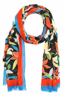 summer lilies oblong scarf