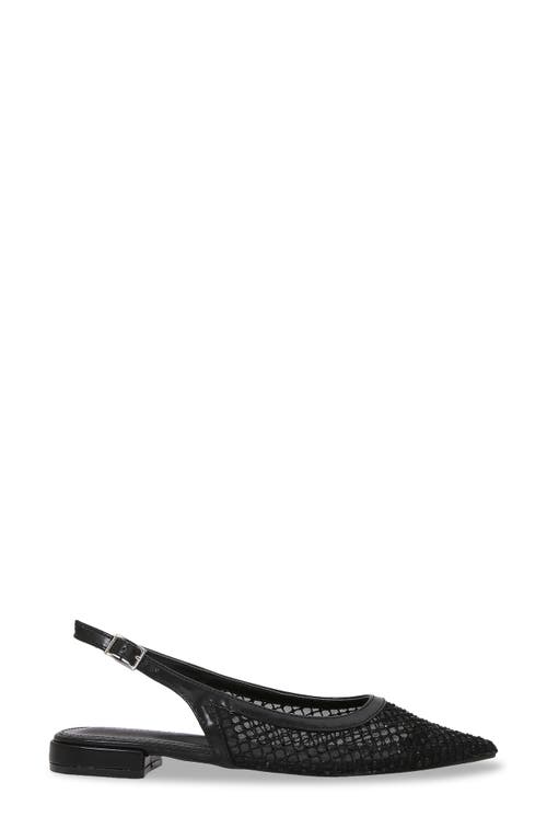 BERNESS BERNESS KENNA RHINESTONE FISHNET SLINGBACK POINTED TOE SKIMMER FLAT