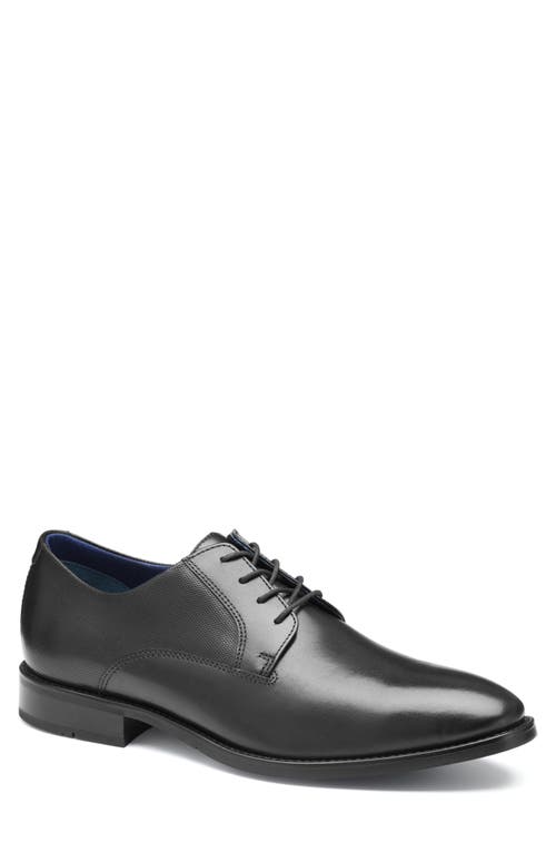 Johnston & Murphy Landry Plain Toe Derby In Black Full Grain