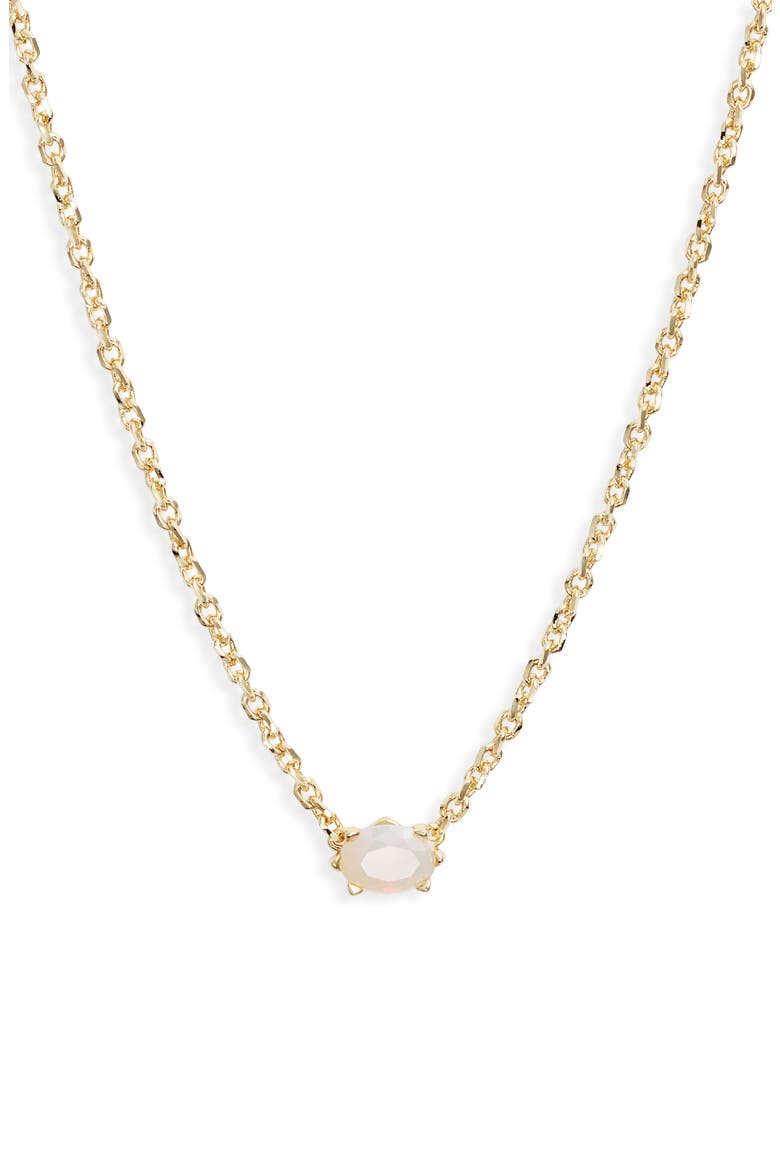 Cailin Cubic Zirconia Station Necklace, Main, color, GOLD/ CHAMPAGNE OPAL CRYSTAL