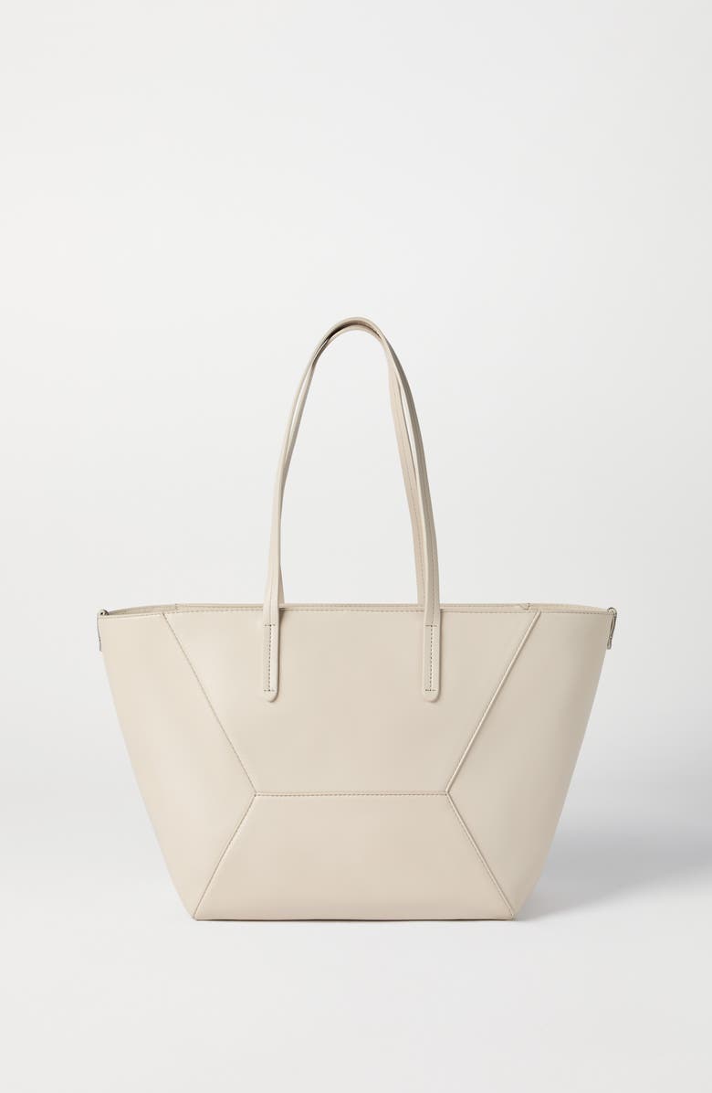 Brunello Cucinelli Calfskin small BC Duo bag, Alternate, color, Ivory