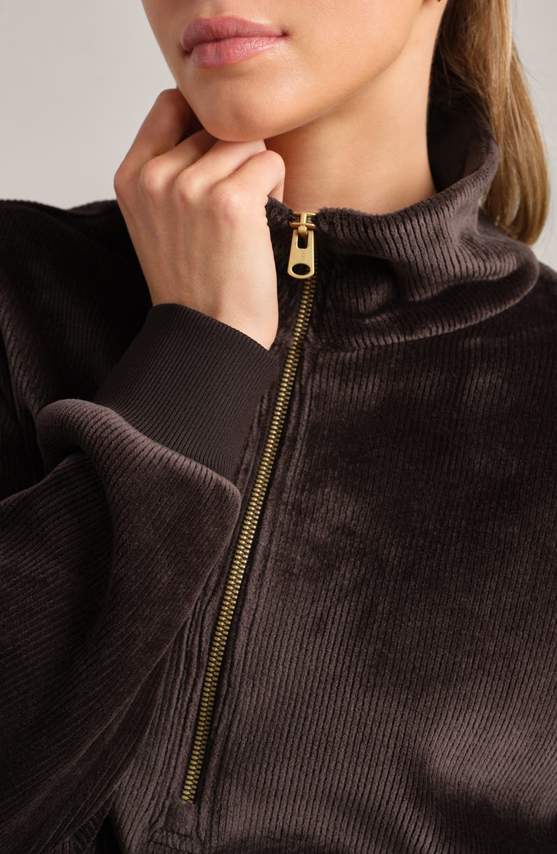 Rhone Plush Half Zip Pullover, Alternate, color, Dark Espresso