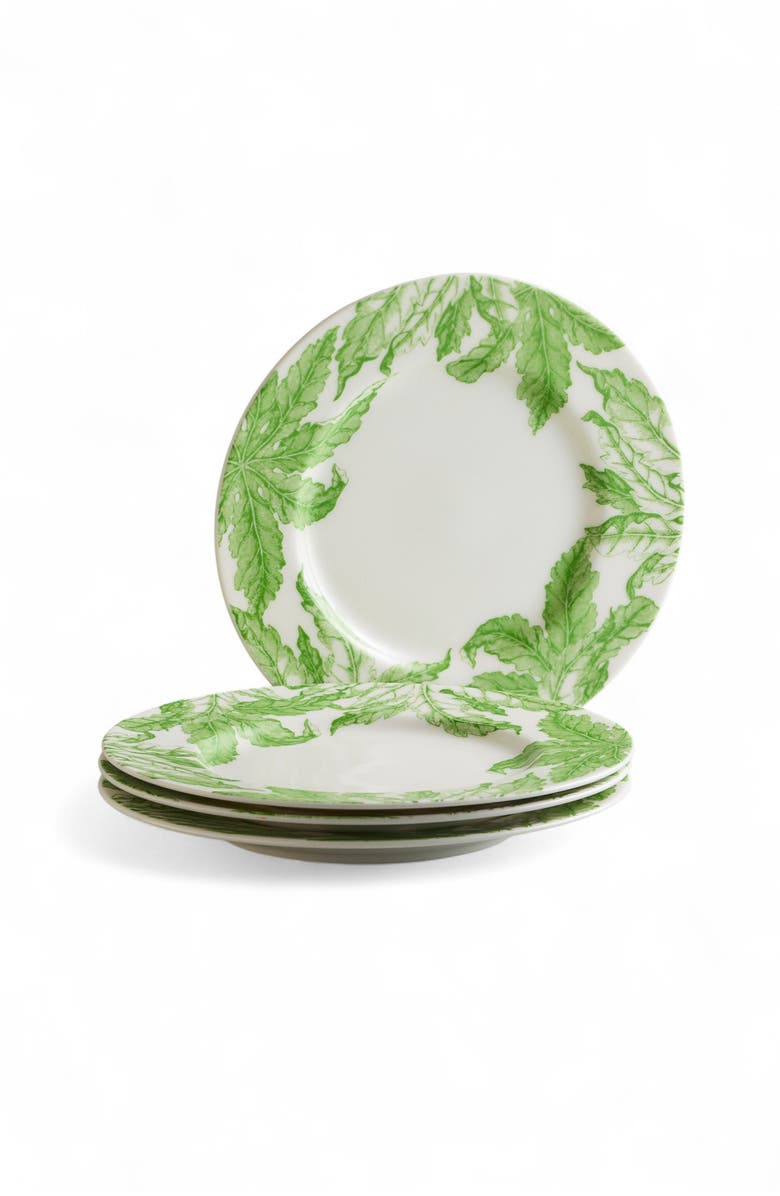 Caskata Freya Rimmed Salad Plate - Porcelain - Set 4, Alternate, color, Green