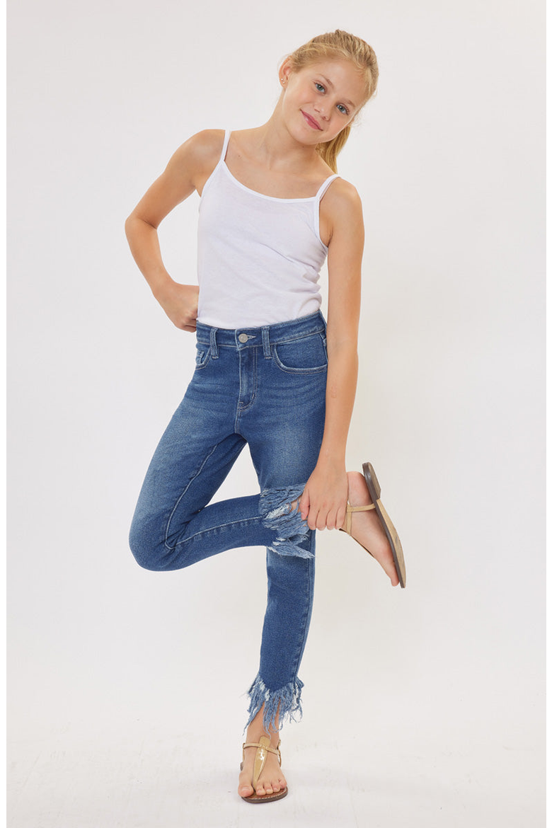 Junnie High Rise Ankle Skinny Jeans, Alternate, color, Dark Wash