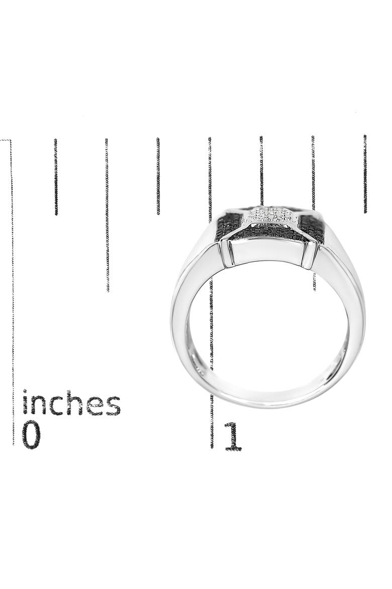 Silver 3/8 Cttw Composite Enhanced Black and White Diamond Men's Band Ring, Alternate, color, Silver