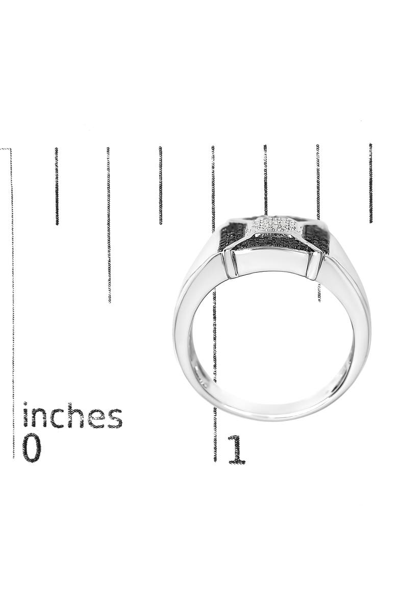 Haus of Brilliance Silver 3/8 Cttw Composite Enhanced Black and White Diamond Men's Band Ring, Alternate, color, White