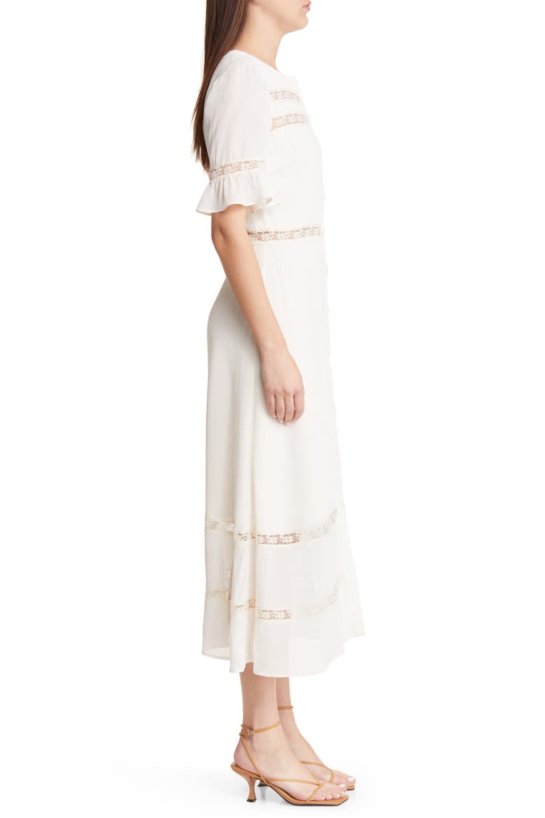 Woodson Lace Inset Button Front Maxi Dress, Alternate, color, IVORY