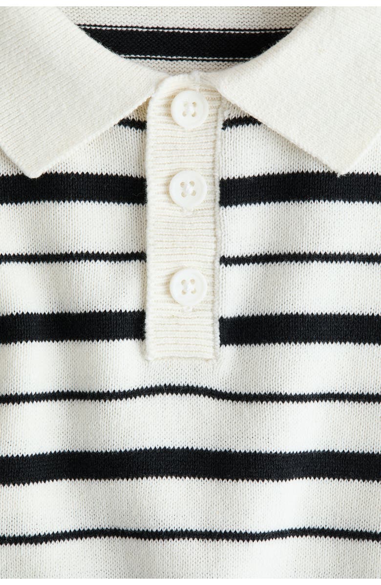 H&M Cotton-knit Polo Shirt, Alternate, color, Cream/Striped