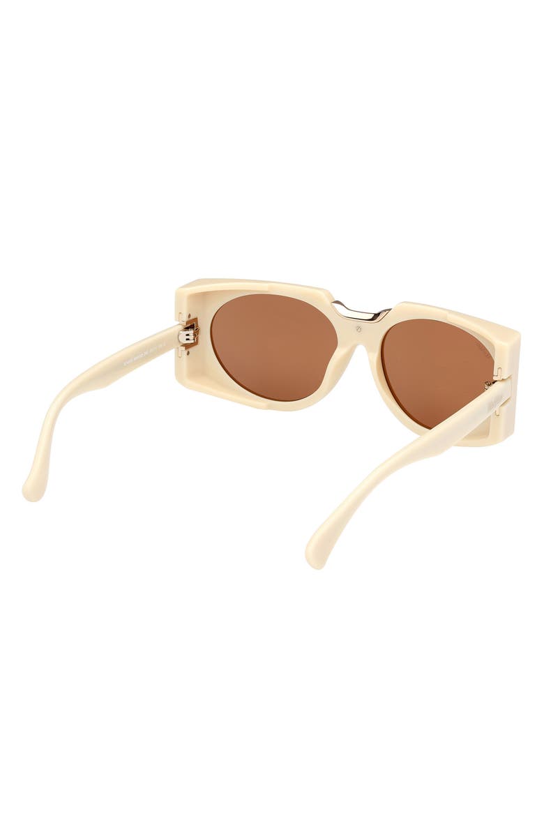 Max Mara 59mm Round Sunglasses, Alternate, color, Ivory / Brown